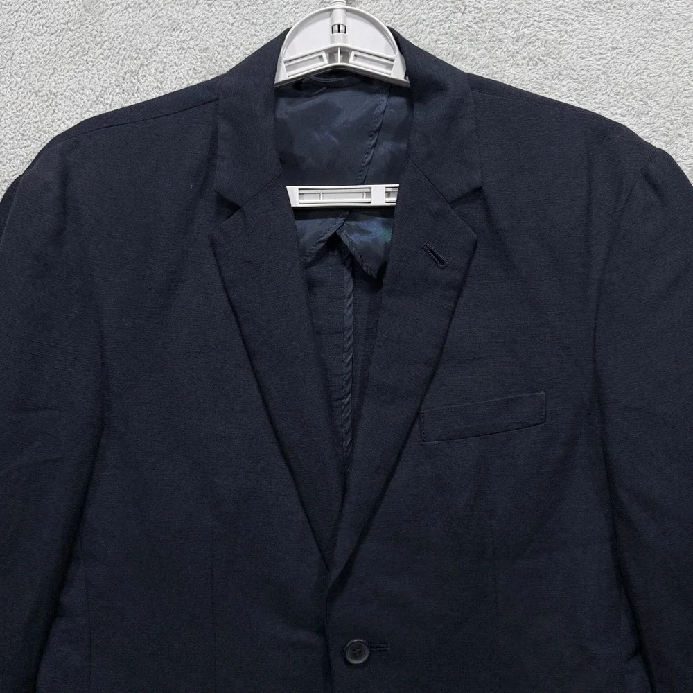 Armani Exchange AX Blazer Mens 36R Blue Linen Viscose Sport Coat 3GZG60 ZNFNZ